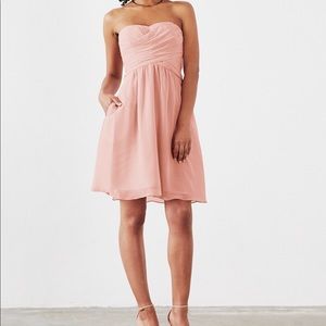 Blush pink strapless dress